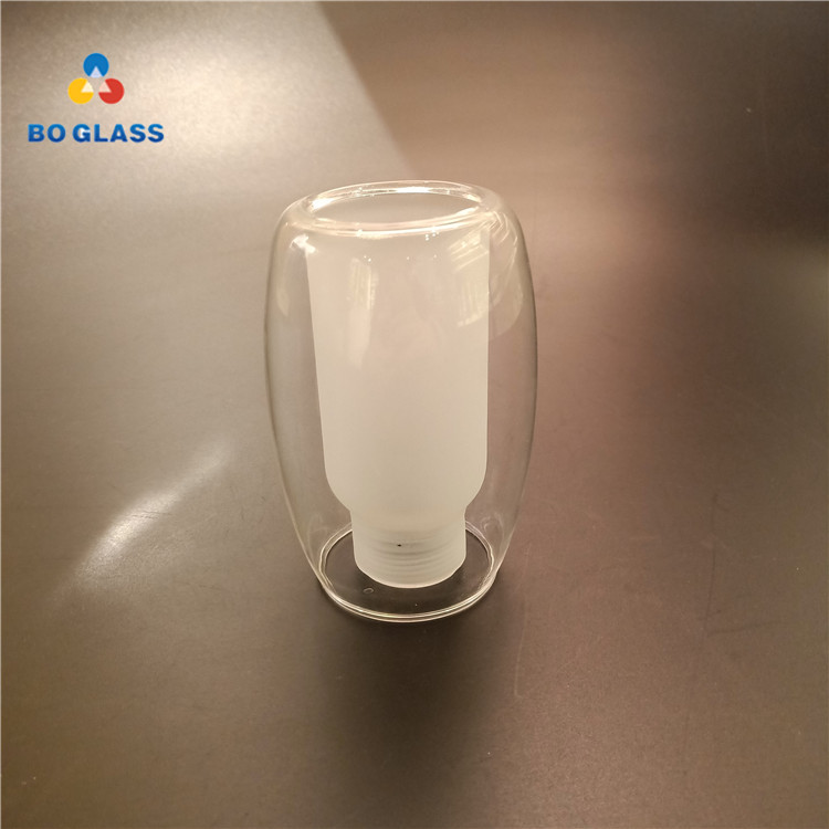 Milky White Double Wall Hand Blown G9 Frosted Decorative Glass Lamp Shade