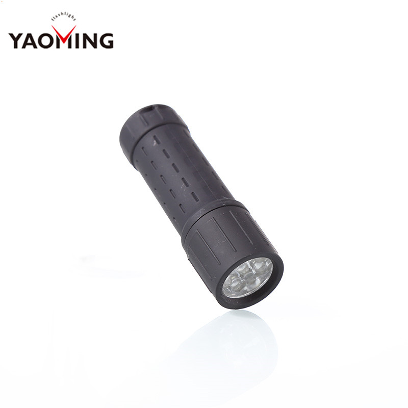 3*AAA Promotional Multicolor Super Bright Waterproof Mini 9 led Rubber Plastic Flashlight