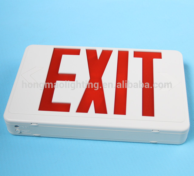 Hot sell 277V emergency exit sign light ABS plastic fire control exit sign emergency light