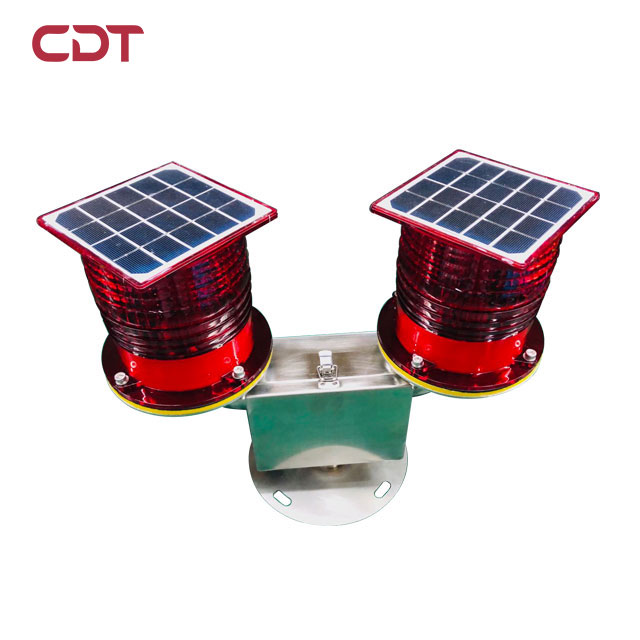 Communication Towers DC6.5V 32cd Low intensity Double solar powered Red aircraft warning lights