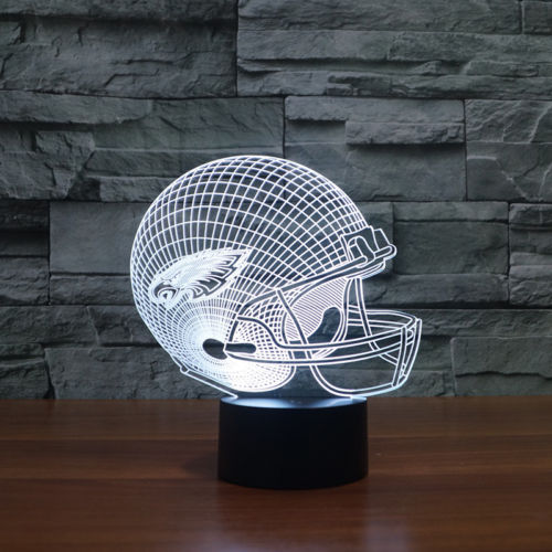 Custom 3d LED Night Light NFL Denver Broncos Logo Helmet Table Desk Lamp