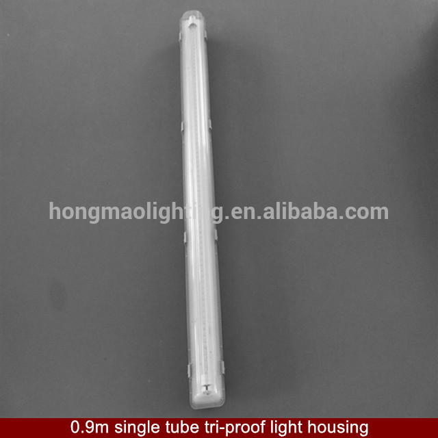 Waterproof ip65 3FT 0.9M 900MM led explosion proof fluorescent linear light fitting tri-proof tube lamp housing
