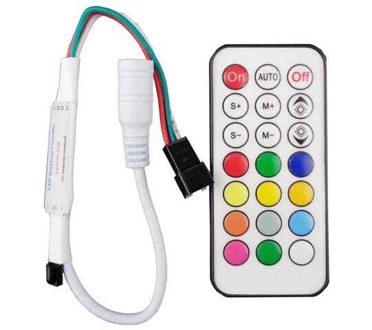 DC5V MINI 21key-RF led pixel controller;1024pixels controlled;WS2811//WS2812B/TM1804/TM1809/INK10