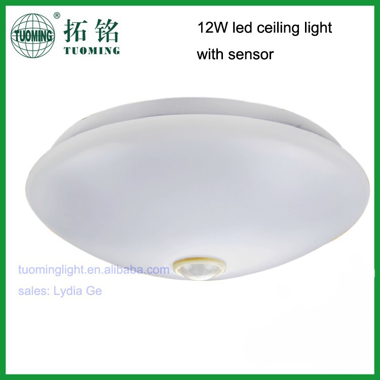 indoor usage motion sensor round fixtures 12W led round emergency ceiling light