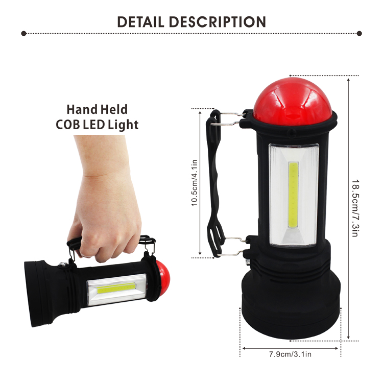 Chinese Supplier Red Flash Strobe Hand Held Cob Led Flashlight