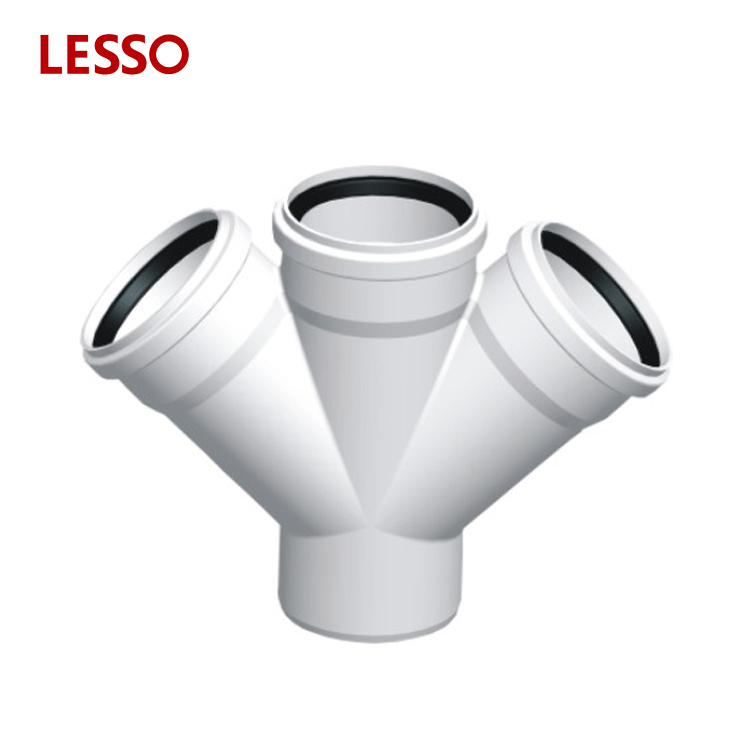 LESSO DIN Standard PVC - U Drainage Fittings china pvc fitting Double Wye