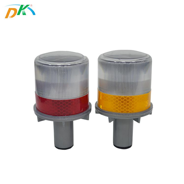 DK IP67 waterproof flashing solar traffic cone light for roadblock