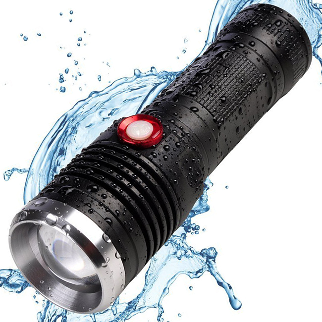 Outdoor Stepless Adjusted Brightness Zoom T6 L2 LED Japan Made Torch Light