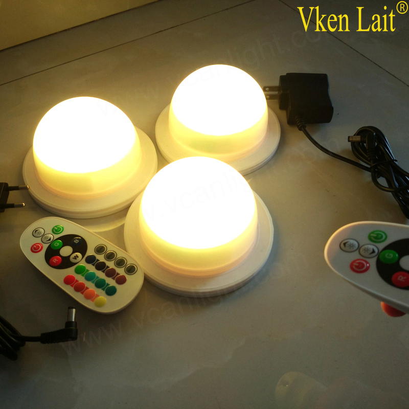 Battery powered Remote control 175MM LED light base for LED furniture