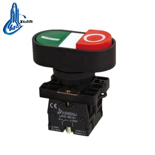 zhejiang xindali industries series industrial double-head/flush push button switch without pilot light LAY5-EB8425