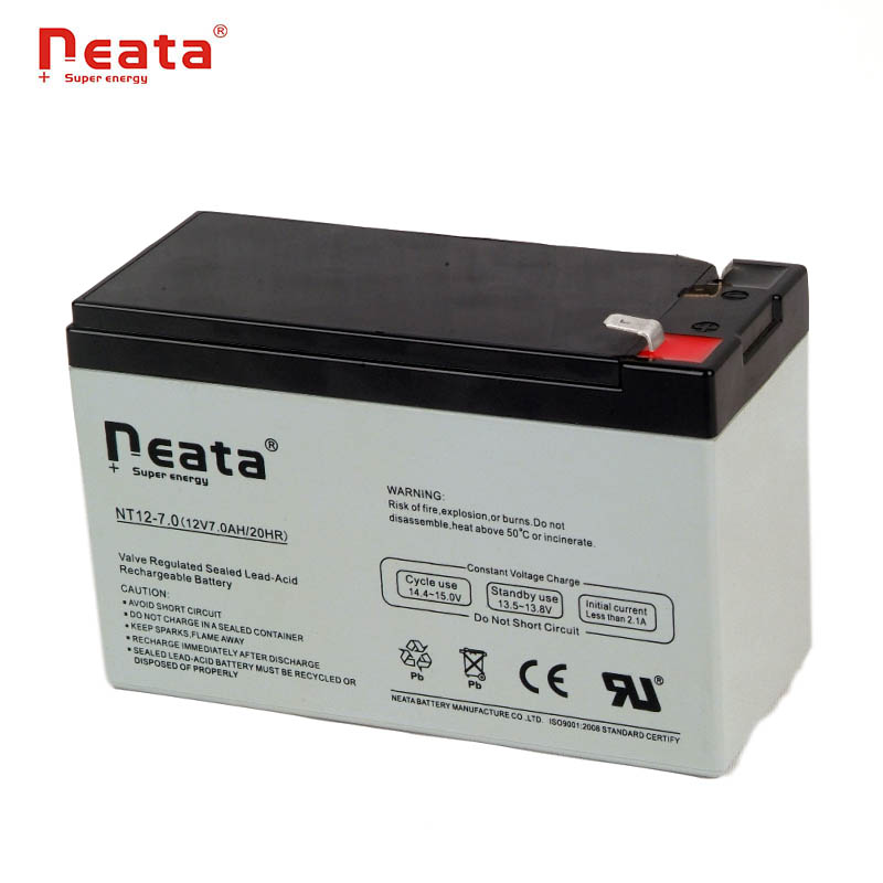 Lead acid 12V7.0ah rechargeable sealed deep cycle battery in storage for solar system toy car