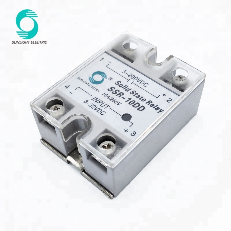 Widely used SSR-16DD zero crossing control 3-32VDC input 5-60VDC output single phase 16A dc-dc ssr solid state relay