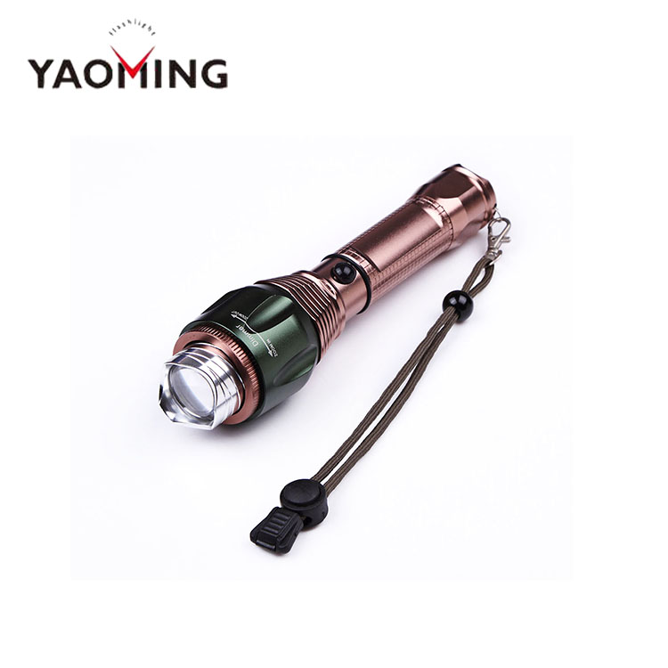 Self Defense Flashlight LED Zoom Torch 18650 Rechargeable Pussy Flashlight