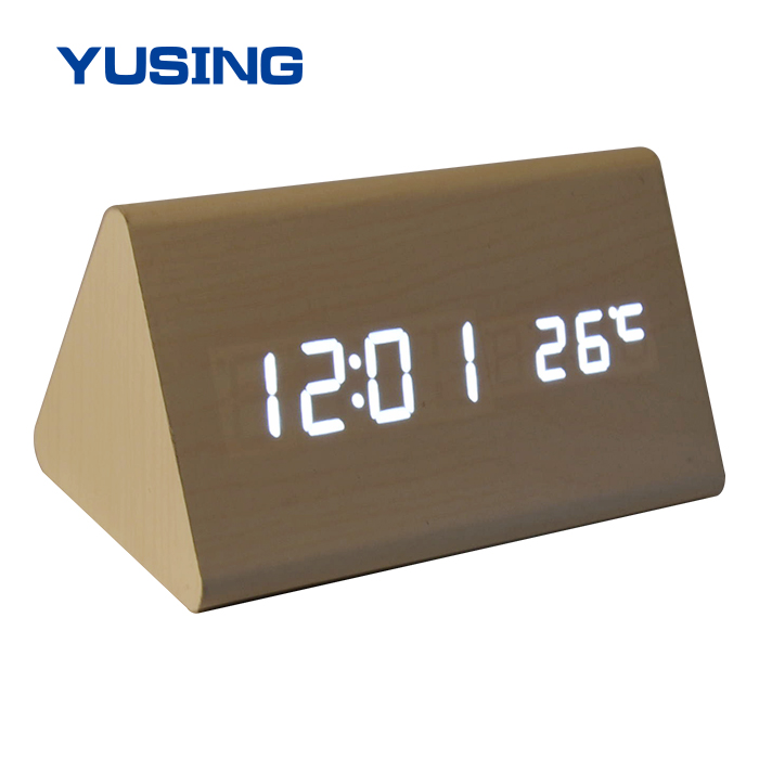 Wholesale LED Digital Wooden Clock AA Powered LED Clock Digital