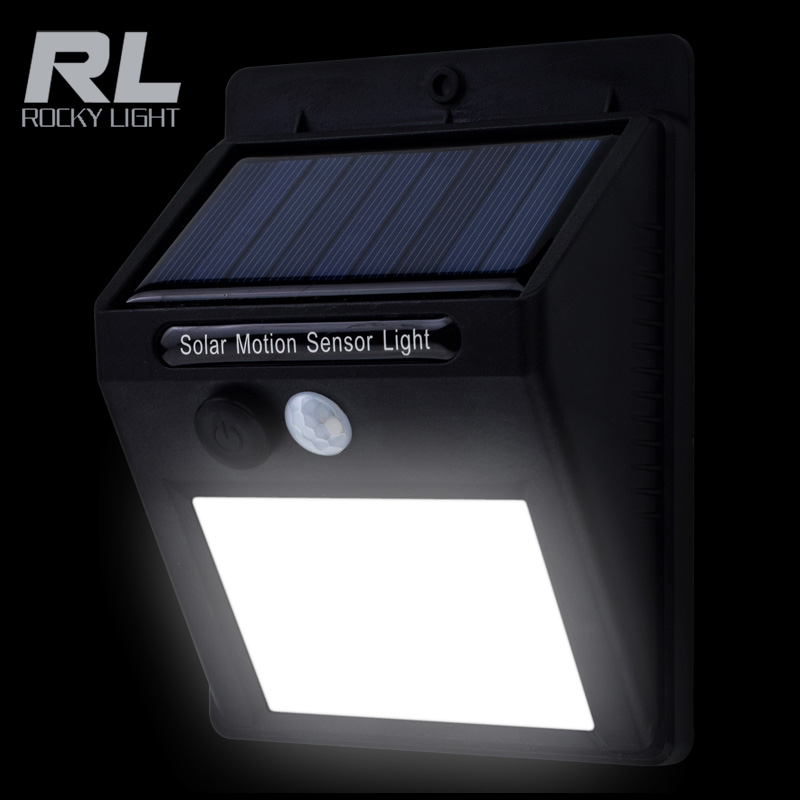 RL Battery Powered 0.65W Waterproof Security Small Emergency Wall Mounted Garden Outdoor PIR led Solar Motion Sensor Light