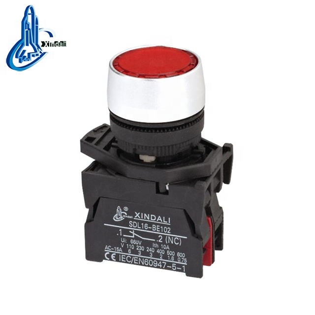 round metal flush pushbuttonled push pull on off switch with LED light pcb XDL21-BWA3462