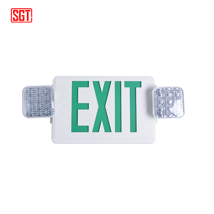 Best quality rechargeable emergency two heads spot lights battery powered exit signs