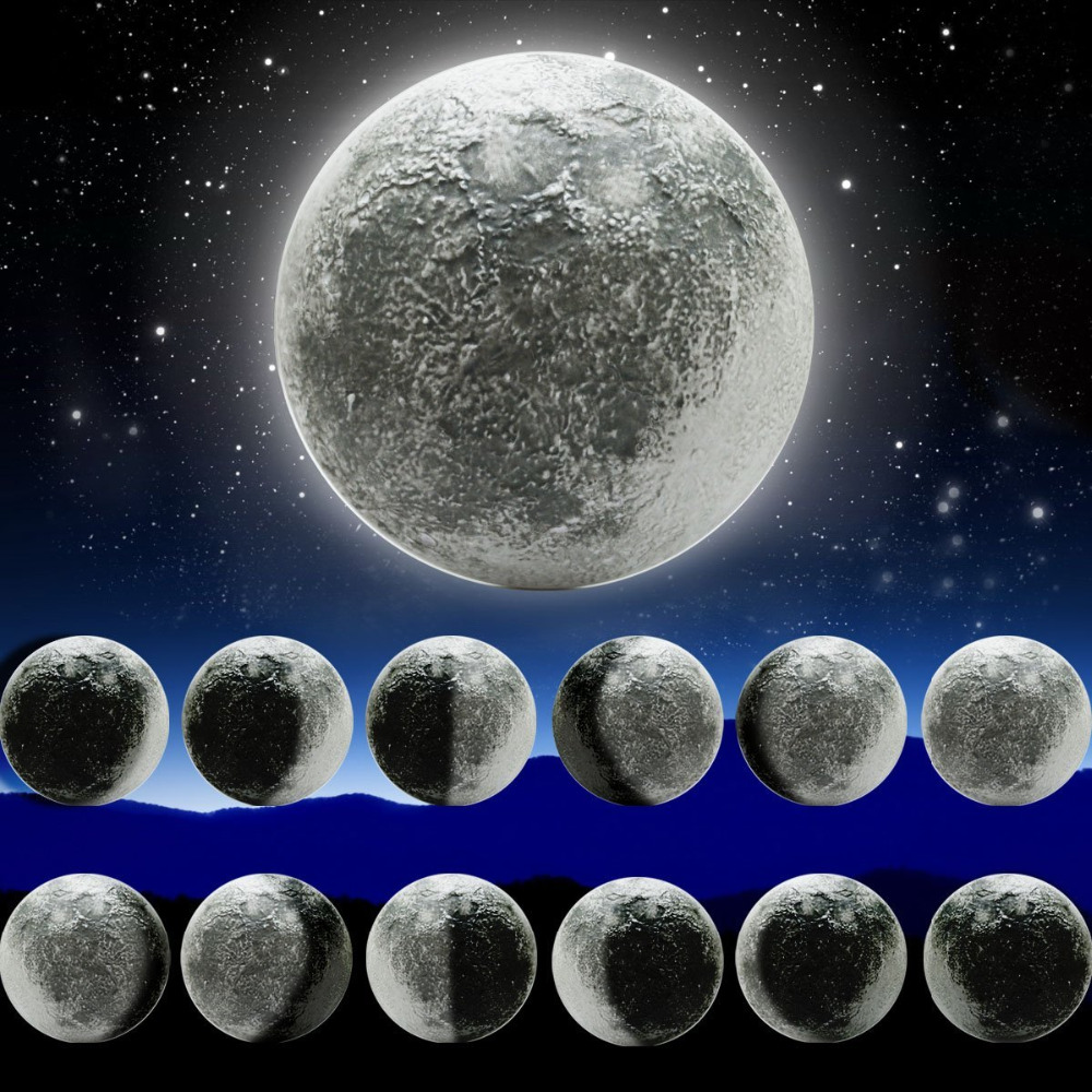 LED Wall Night Light Healing Moon Lamp White Romantic / Remote Control
