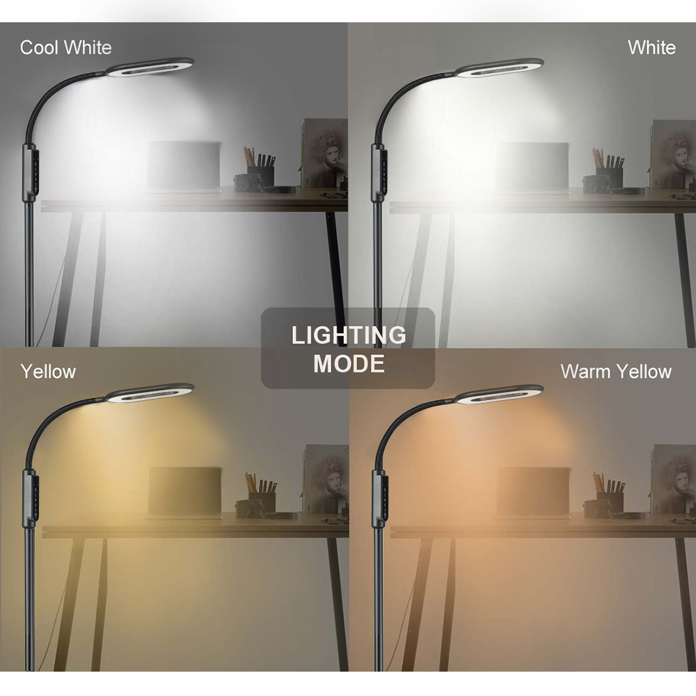 Led Zoo Tude Landscape Light Brass Glass Floor Lamp Wood