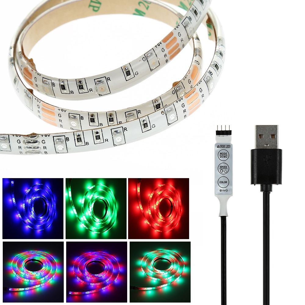 USB connector 5v RGB led strip kit for TV back lighting ws2812b rgb led strips