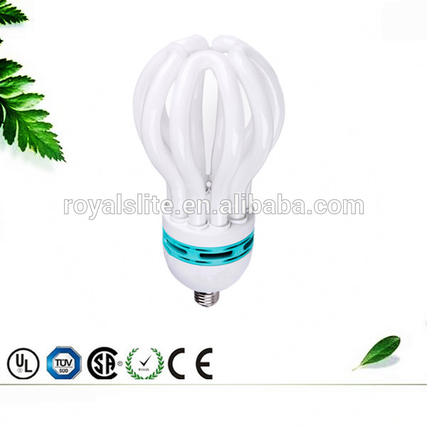 Wholesale 100% Tri-phosphor e27 b22 lotus cfl bulb full spiral half spiral compact fluorescent lamp U energy saving light bulb