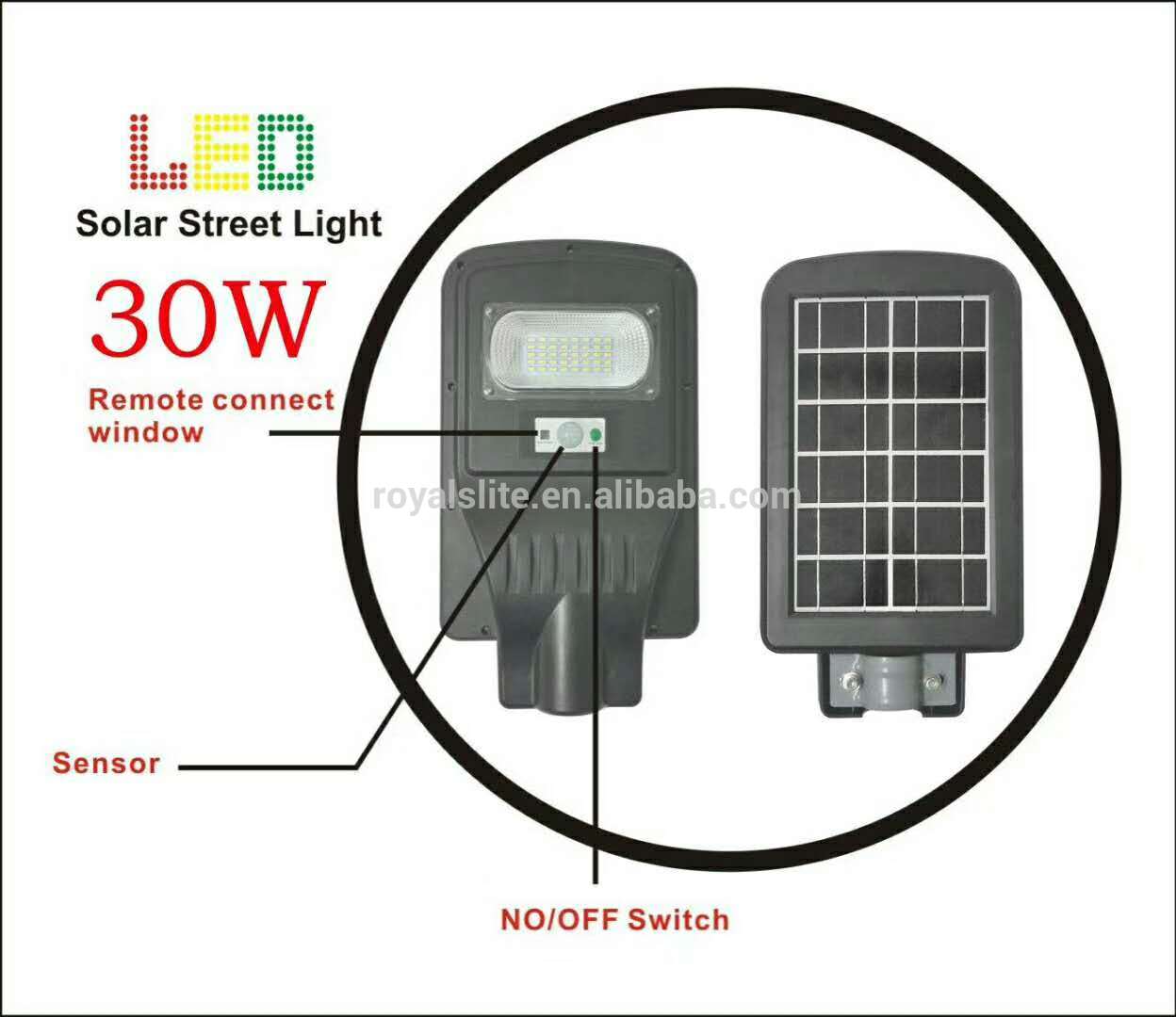 China factory supplier complete new 32650 battery 3 years lifetime LED Solar Street Light