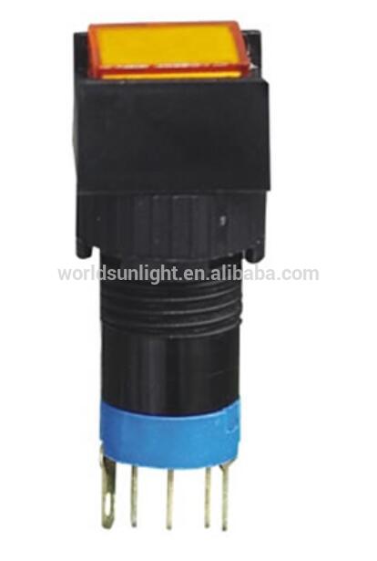 PBS-89 A12-11SF-N 14*14mm ON-(ON) 1NO1NC square push button switch with lamp 24v