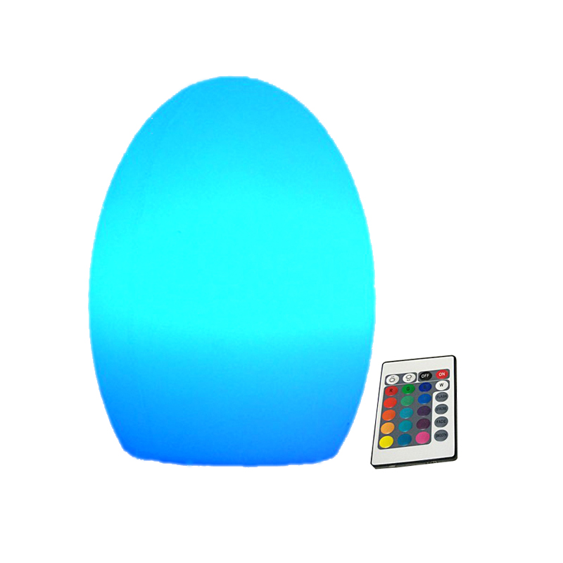 Free Shipping 15*H21cm Waterproof decorative led light RGB egg shaped led table lamp