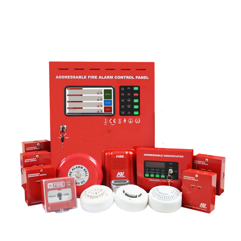 Maximum 250 point single loop addressable fire alarm system