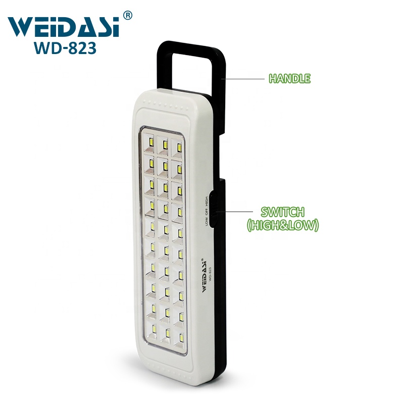 rechargeable battery dp portable led emergency charger light with handle