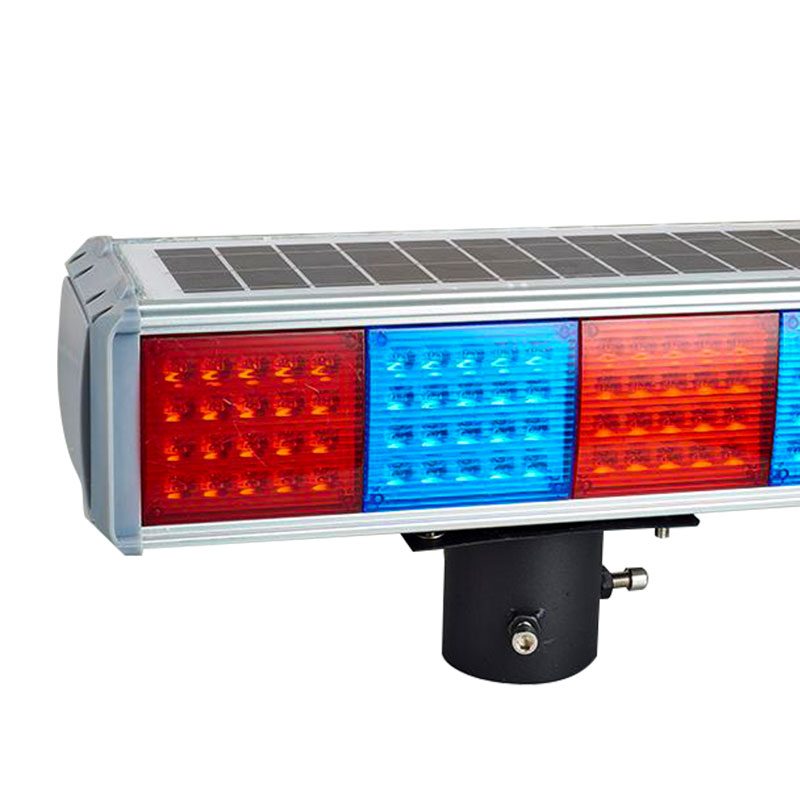 Red and blue LED intelligent solar traffic signal flashing light&road safety warning light