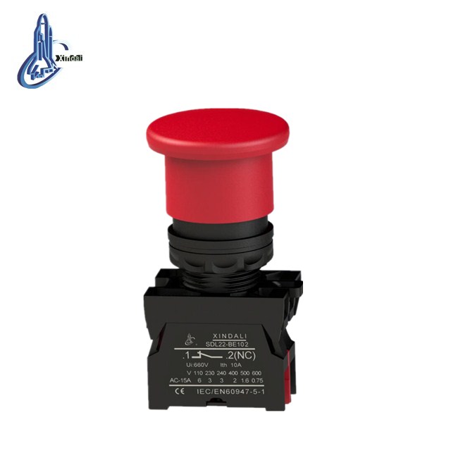 waterproof mushroom emergency stop push button switch mushroom button IP67 XDL22-EC42