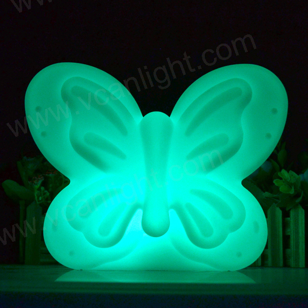 2017 New Waterproof PE plastic Led Light Butterfly Cordless Light For Wedding Decoration