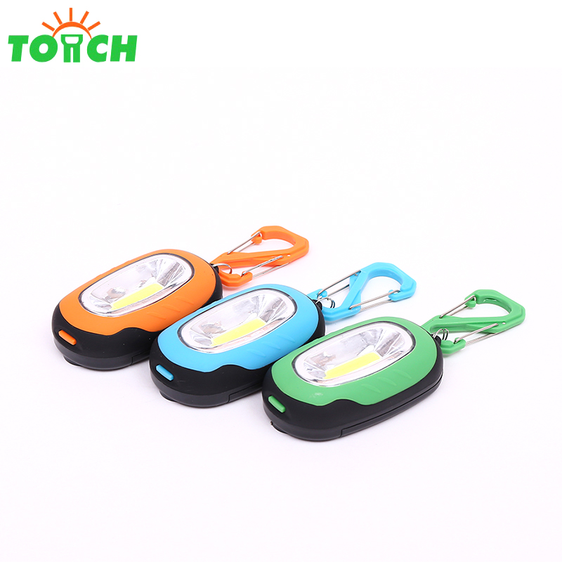 Factory wholesales price plastic mini COB keychain led flashlight for promotion gift