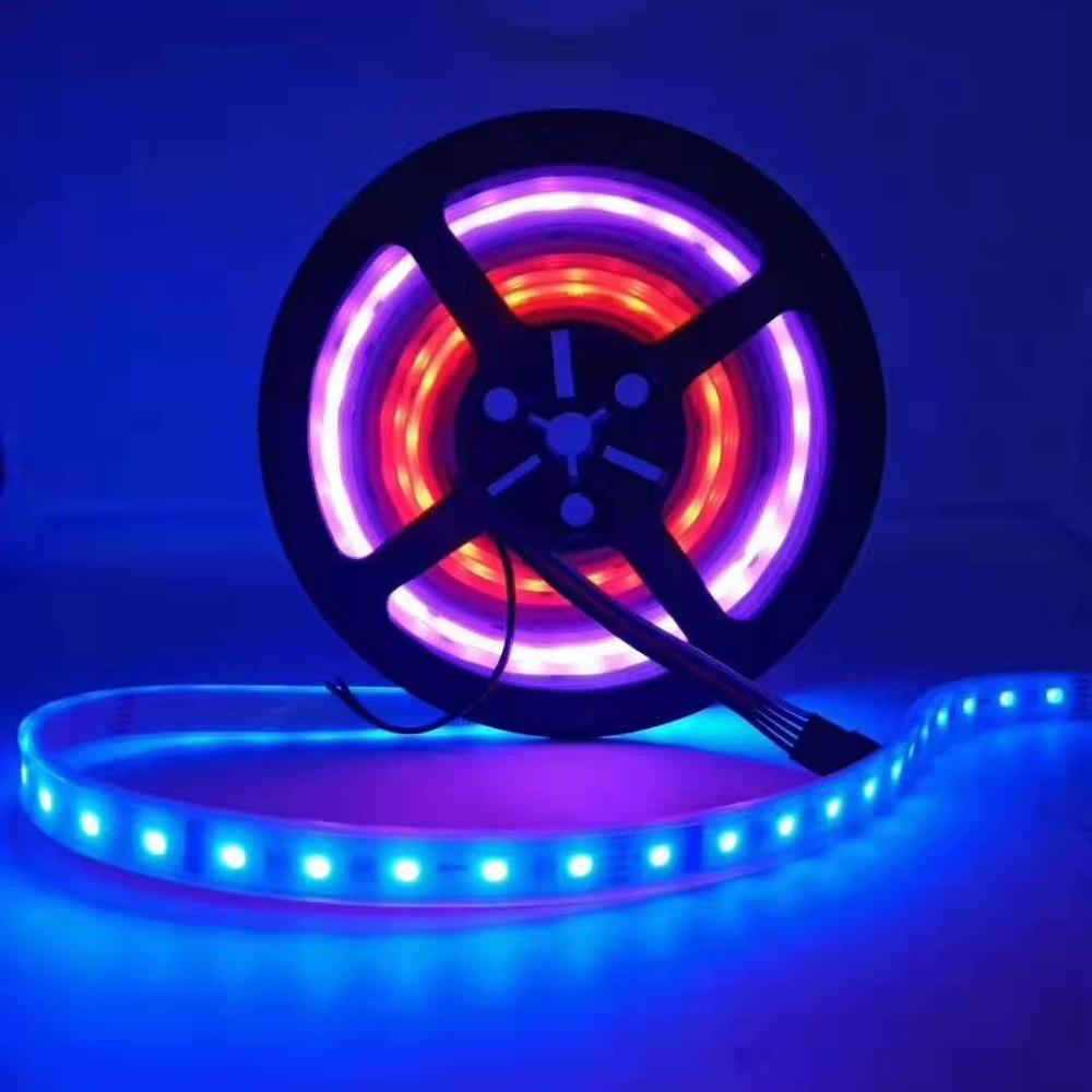 Addressable 5m 60LEDs/m DC5V WS2813 RGB led pixel strip waterproof by silicon tube IP67