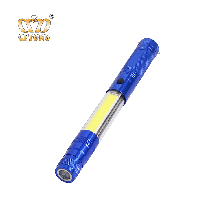 Wholesale Promotional Magnetic Pick-up Tool 3 Led+3w cob Telescopic Flashlight