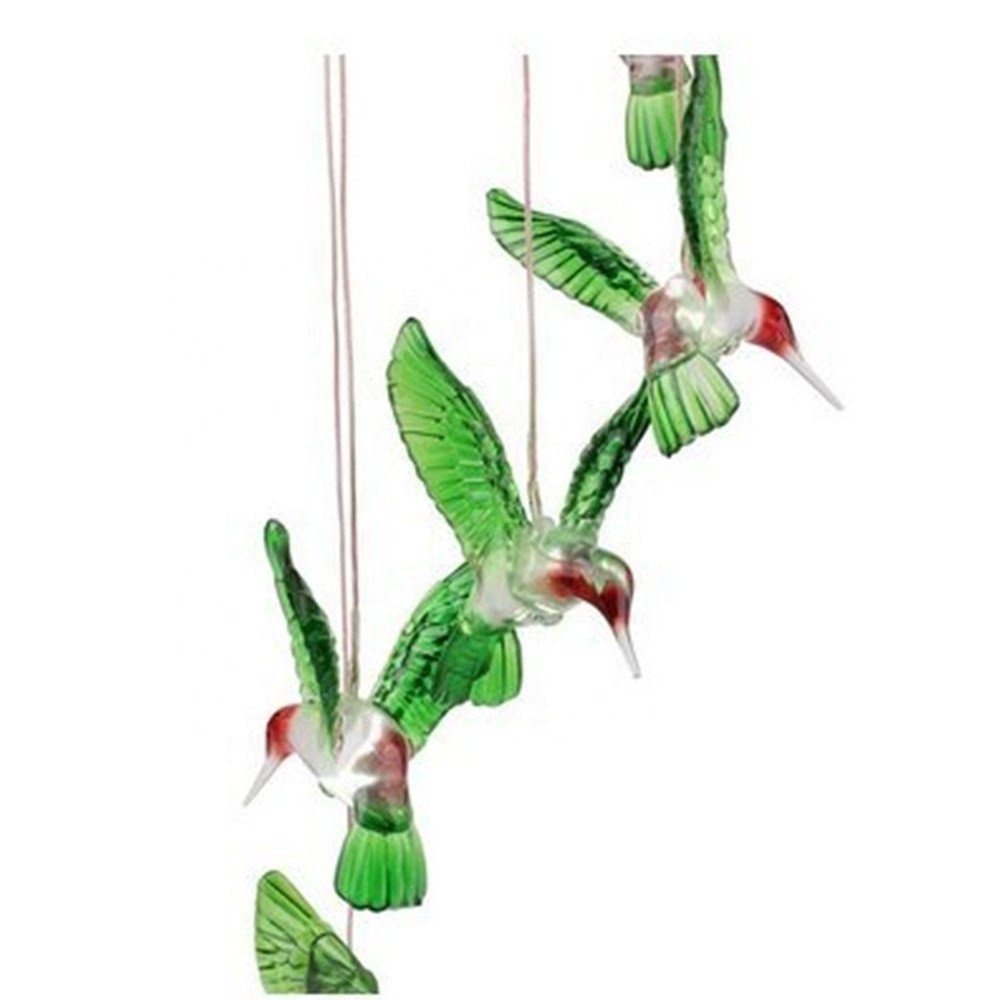 Solar Mobile Wind Chime Hummingbird LED Color Changing Light