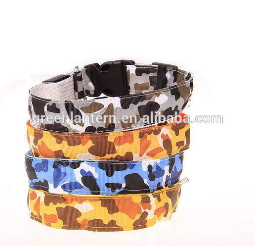 Adjustable Camouflage LED Light Pet Safety Neck Collar for Dog Cat Visibility & Safety