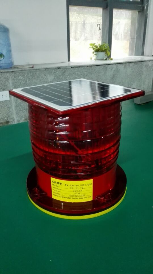 Low intensity solar Ob light/Obstruction lights for Below 45meter Broadcast AM and high RF tower telecommunications Tower