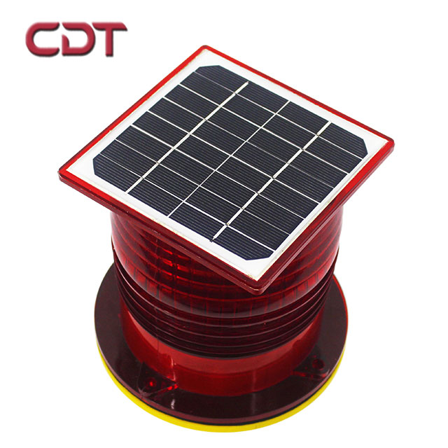 Electric Iron Tower Crane Pole IP65 32cd 10cd Red Color LED Low Intensity Obstruction Lights Solar Power