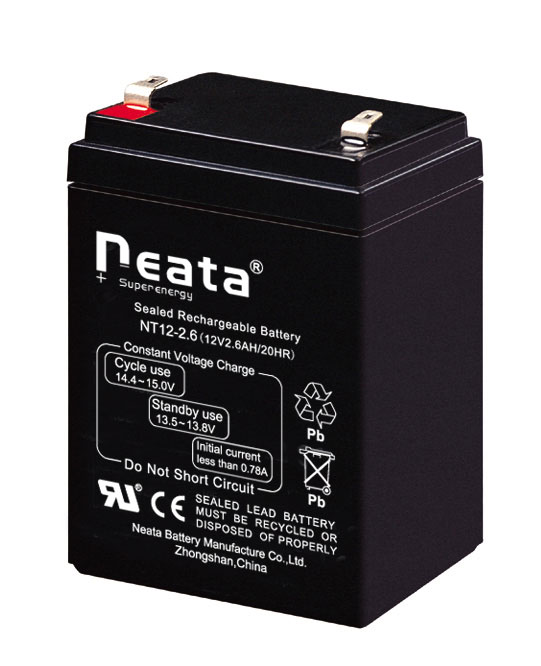 Neata Rechargeable SLA SMF AGM Sealed Lead-Acid Battery 12V 2.6Ah 20Hr For Elevator Back-up Lighting Equipment CE UL ROHS ISO