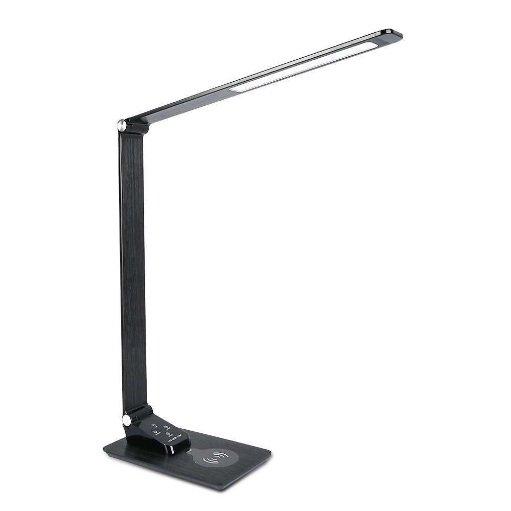 Modern 110v/220v hotel bedside table lamp portable folding ultra-thin metal desk lamp with usb port