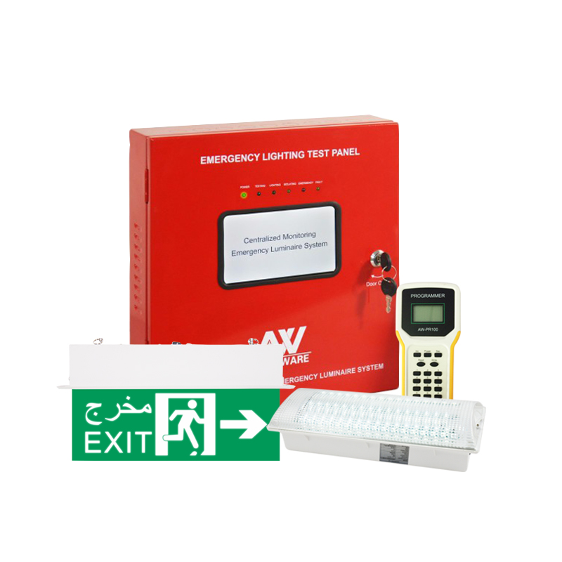 Automatic emergency light monitoring control system for building
