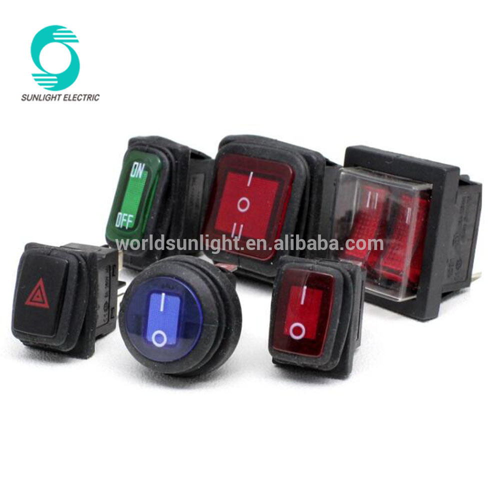 Mounting 26.1mm x 11.8mm AC 250V 15A 3 Pin SPST Red Neon Light On Off Rocker Switch