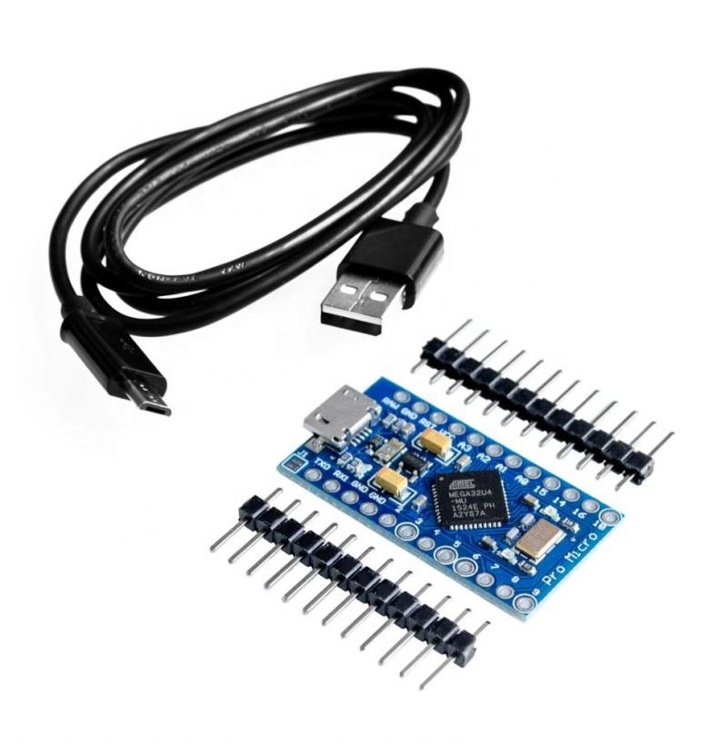 New Pro Micro for ATmega32U4 5V/16MHz Module with 2 row pin header and micro usb cable For