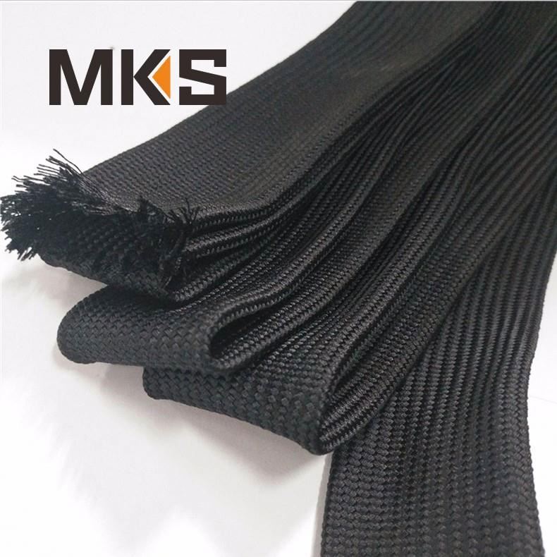 Best quality  black colorful braided nylon sleeve.