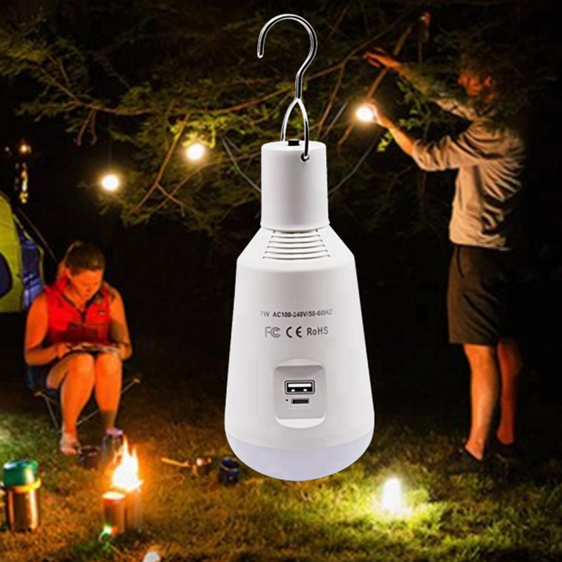 Hot Sale New Design Factory Cheap Price 7w Camping Lamp USB Rechargeable Led Bulb Light