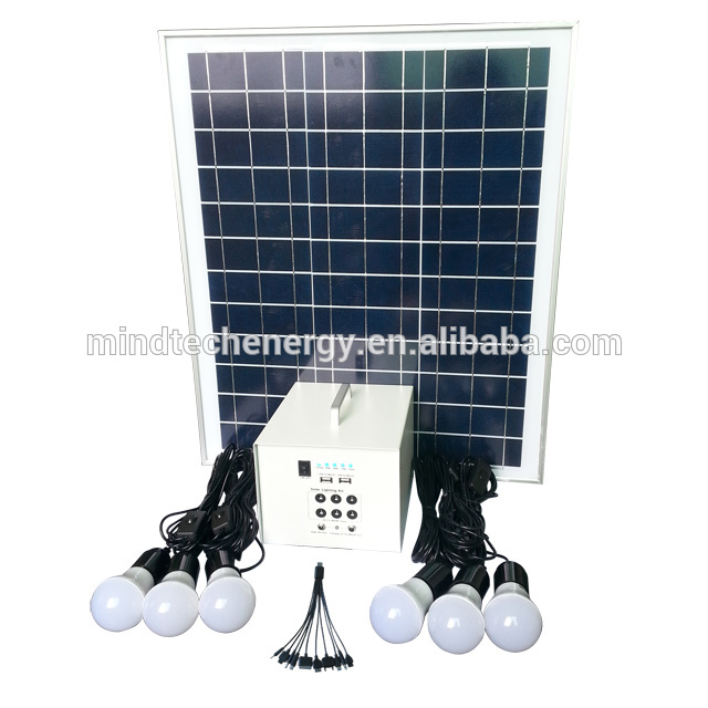 Solar power system 40w with 6 led bulbs 26ah battery