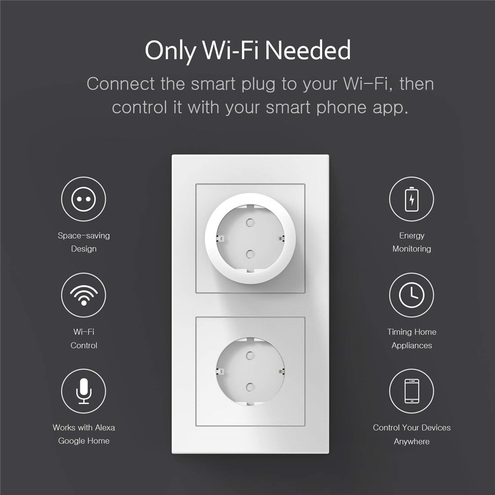 WIFI smart plug Mini Outlet Remote Control Smart Socket with Timer Function Works with Alexa Echo & Google Assistant