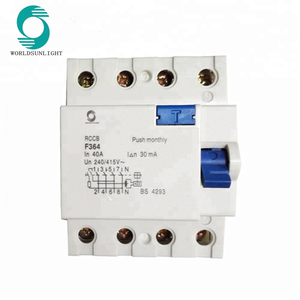 CE IEC1008 approval XF360 series F362 10ma 30ma 100ma 300ma 500ma 32a 2 pole 6kA residual current circuit breaker rccb